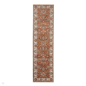 Vintage 35027 Traditional Distressed Koum Floral Vine Border Soft-Touch Terracotta/Beige/Cream/Blue Runner-Think Rugs-Rug Love - The Most Loved Rug Store